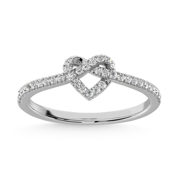 10K White Gold 1/6 Ct.tw Diamond Heart Ring