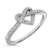 10K White Gold 1/6 Ct.tw Diamond Heart Ring