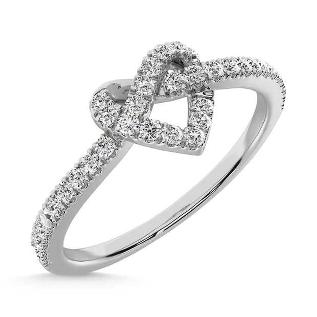 10K White Gold 1/6 Ct.tw Diamond Heart Ring