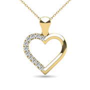 10K Yellow Gold 1/10 Ct.tw Diamond Heart Pendant