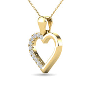 10K Yellow Gold 1/10 Ct.tw Diamond Heart Pendant