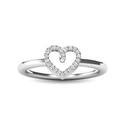 10K White Gold 1/20 Ct.tw Diamond Heart Ring