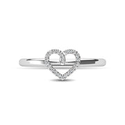 10K White Gold 1/20 Ct.tw Diamond Heart Ring