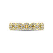 14K Yellow Gold 1/3 Ct.Tw. Diamond 7 Station Stackable Band