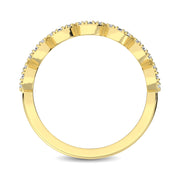 14K Yellow Gold 1/3 Ct.Tw. Diamond 7 Station Stackable Band