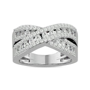 Diamond 1 Ct.tw Crossover Fashion Ring in 14K White Gold