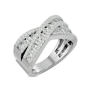 Diamond 1 Ct.tw Crossover Fashion Ring in 14K White Gold