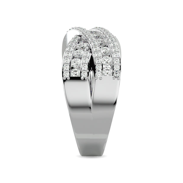 Diamond 1 Ct.tw Crossover Fashion Ring in 14K White Gold