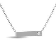 Diamond Bar Necklace 1/20 Ct.tw in Sterling Silver