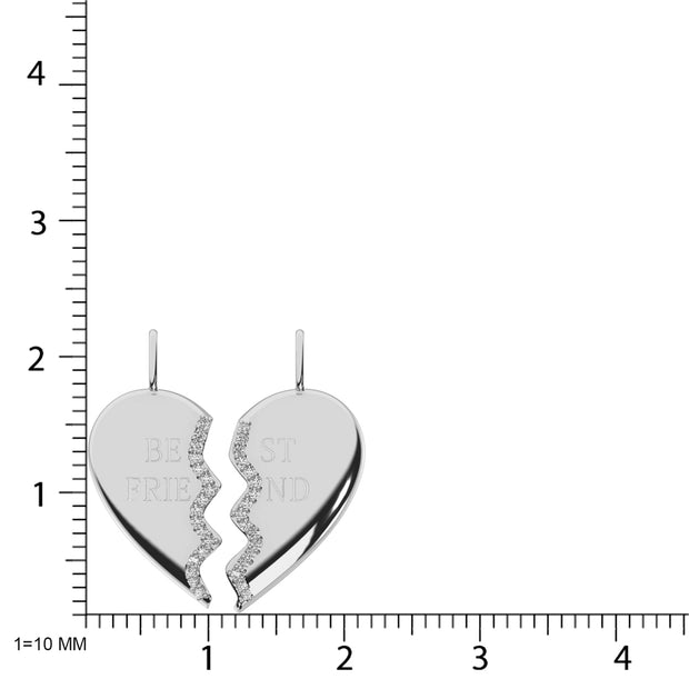 Diamond Best Friend Pendant 1/10 Ct.tw in Sterling Silver