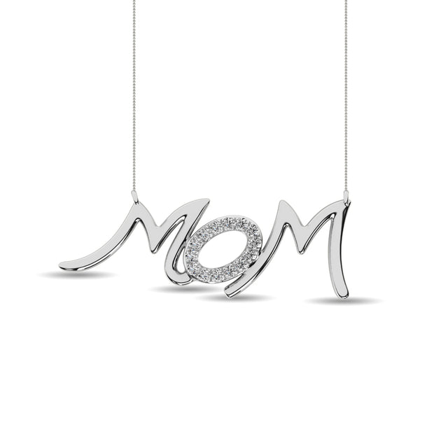 Diamond 1/20 Ct.tw  Mom Necklace in Sterling Silver