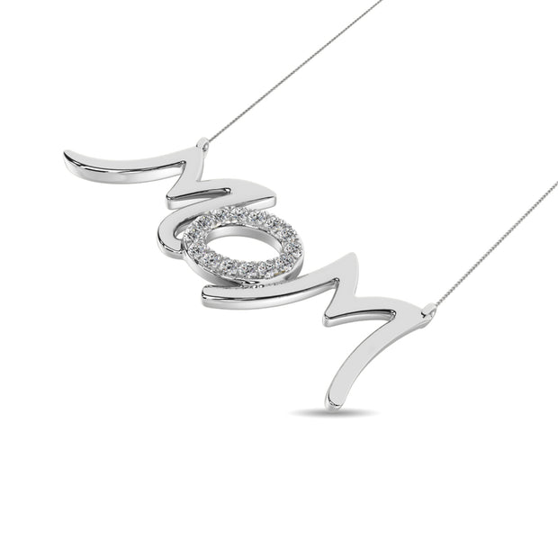 Diamond 1/20 Ct.tw  Mom Necklace in Sterling Silver