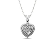 Diamond 1/20 Ct.tw Heart Pendant in Sterling Silver