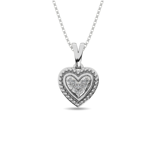 Diamond 1/20 Ct.tw Heart Pendant in Sterling Silver