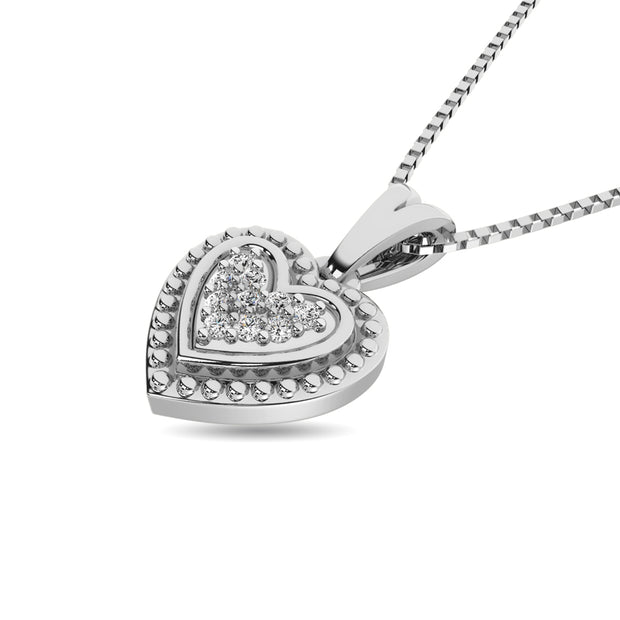 Diamond 1/20 Ct.tw Heart Pendant in Sterling Silver