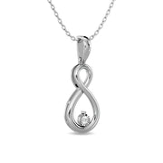 Diamond 1/20 Ct.tw Infinity Earrings in Sterling Silver