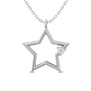 Diamond 1/20 Ct.tw Star Pendant in Sterling Silver