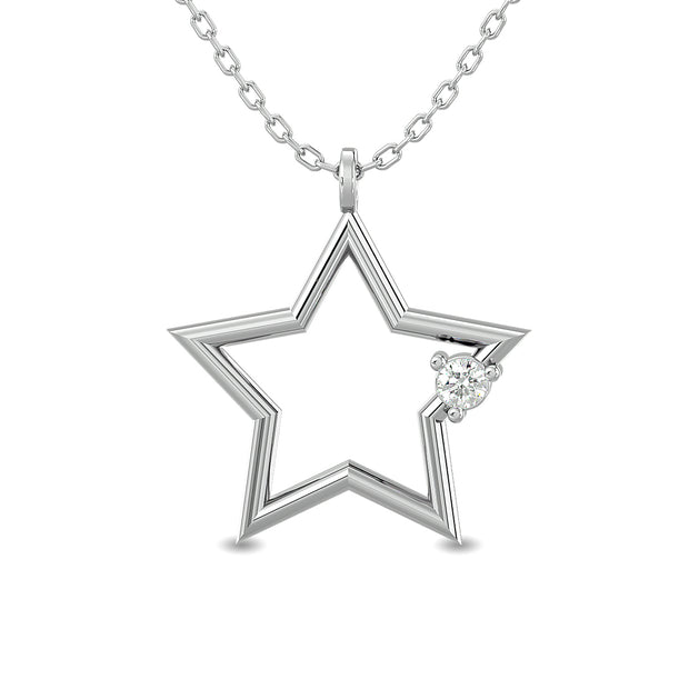 Diamond 1/20 Ct.tw Star Pendant in Sterling Silver