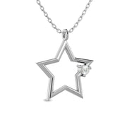 Diamond 1/20 Ct.tw Star Pendant in Sterling Silver
