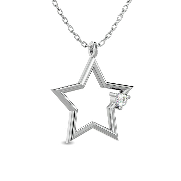 Diamond 1/20 Ct.tw Star Pendant in Sterling Silver