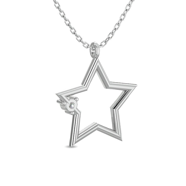 Diamond 1/20 Ct.tw Star Pendant in Sterling Silver