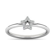 Diamond 1/20 Ct.tw Star Ring in 10K White Gold