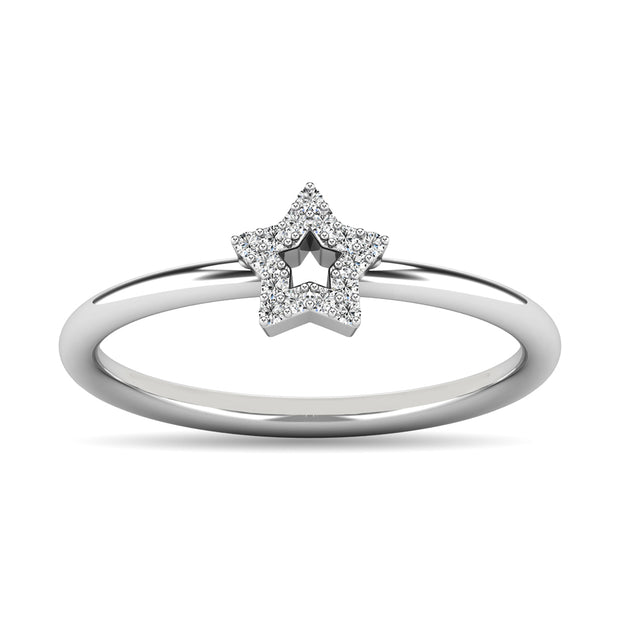 Diamond 1/20 Ct.tw Star Ring in 10K White Gold