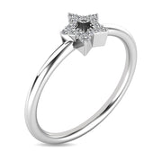 Diamond 1/20 Ct.tw Star Ring in 10K White Gold