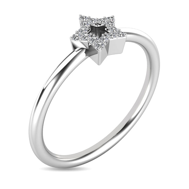 Diamond 1/20 Ct.tw Star Ring in 10K White Gold