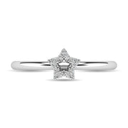 Diamond 1/20 Ct.tw Star Ring in 10K White Gold