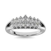 Diamond 1/2 Ct.tw Round Cut Pyramid Ring in 14K White Gold