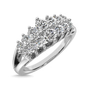Diamond 1/2 Ct.tw Round Cut Pyramid Ring in 14K White Gold
