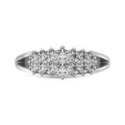 Diamond 1/2 Ct.tw Round Cut Pyramid Ring in 14K White Gold