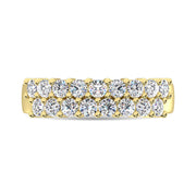 14K Yellow Gold 1/2 Ct.Tw. Diamond and 2 Row Fashion Ring