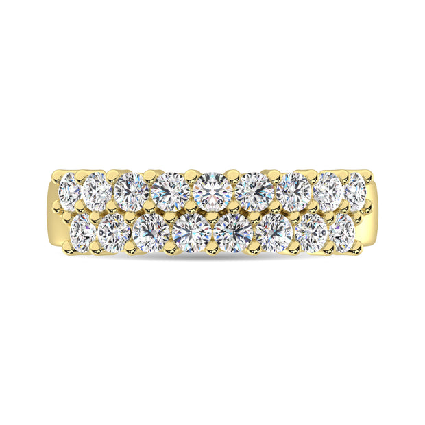 14K Yellow Gold 1/2 Ct.Tw. Diamond and 2 Row Fashion Ring