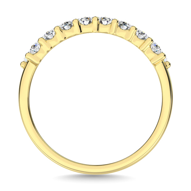 14K Yellow Gold 1/2 Ct.Tw. Diamond and 2 Row Fashion Ring