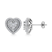 Diamond 7/8 Ct.Tw. Heart Earrings in 14K White Gold