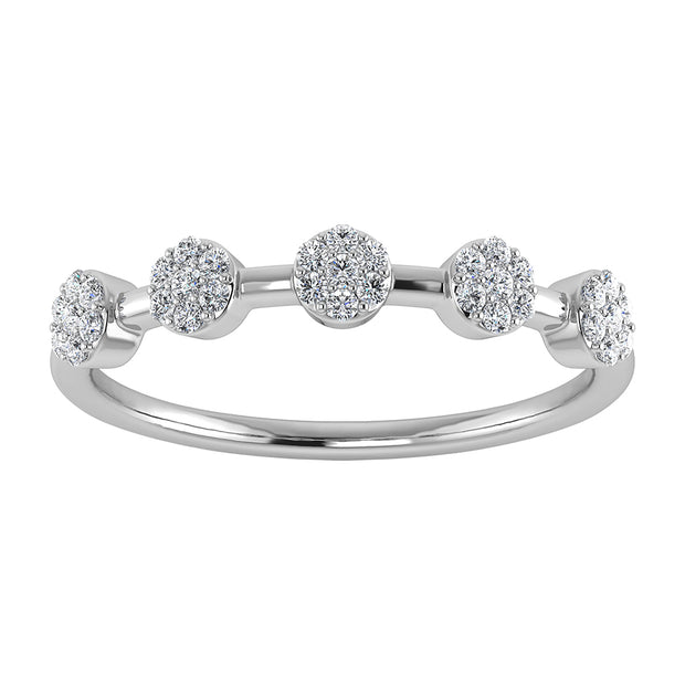 Diamond 1/6 Ct.Tw. Cluster Fashion Ring in 10K White Gold