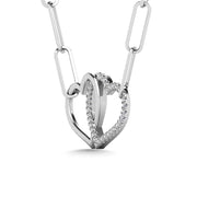 Diamond 1/20 Ct.Tw. Double Heart Pendant in 925 Silver
