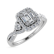 Diamond 3/8 Ct.Tw. Engagement Ring in 14K White Gold