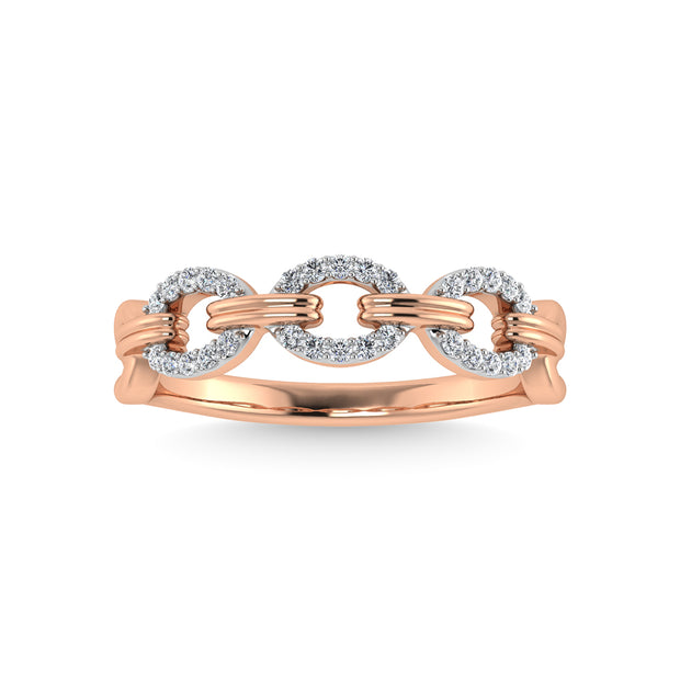 10K Two Tone Diamond 1/8 Ct.Tw. Fashion Ring