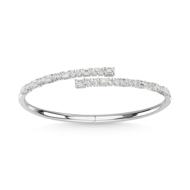 14K White Gold Diamond 2 5/8 Ct.Tw. Fashion Bangle