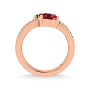14K Rose Gold Diamond and Ruby 1 1/3 Ct.Tw. Stackable Band