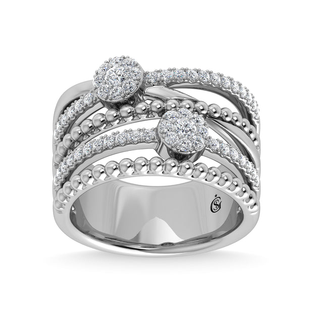 14K White Gold Diamond 1/2 Ct.Tw Stackable Ring
