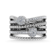 14K White Gold Diamond 1/2 Ct.Tw Stackable Ring