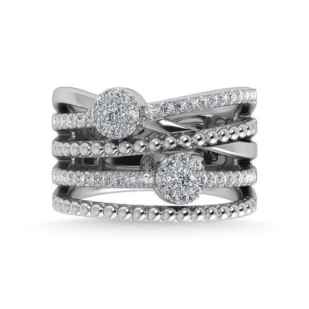 14K White Gold Diamond 1/2 Ct.Tw Stackable Ring