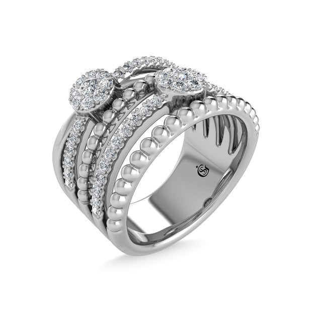 14K White Gold Diamond 1/2 Ct.Tw Stackable Ring