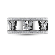 14K White Gold Diamond 1/3 Ct.Tw. Butterfly Fashion Ring