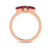 14K Rose Gold Diamond 1 1/3 Ct.Tw. & Ruby Fashion Ring
