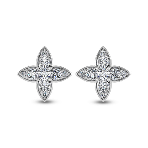 14K White Gold Diamond 3/4 Ct.Tw. Fashion Earrings